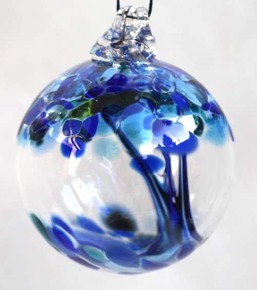 Click to view detail for DB-1074 Ornament Witchball-Blue Mix $37